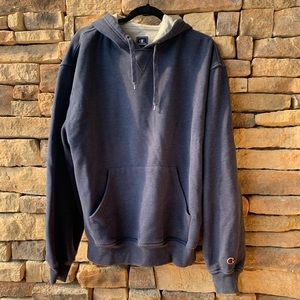 Navy blue and gray Champion hoodie